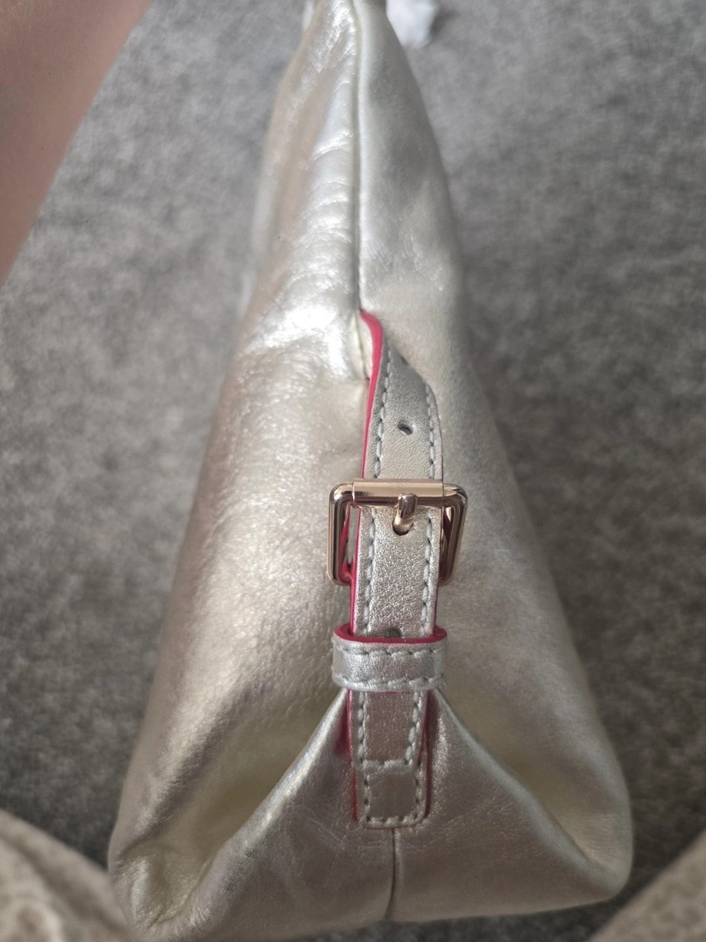 Dooney & Bourke Metallic Silver Leather Shoulder Bag EUC - Picture 7 of 16